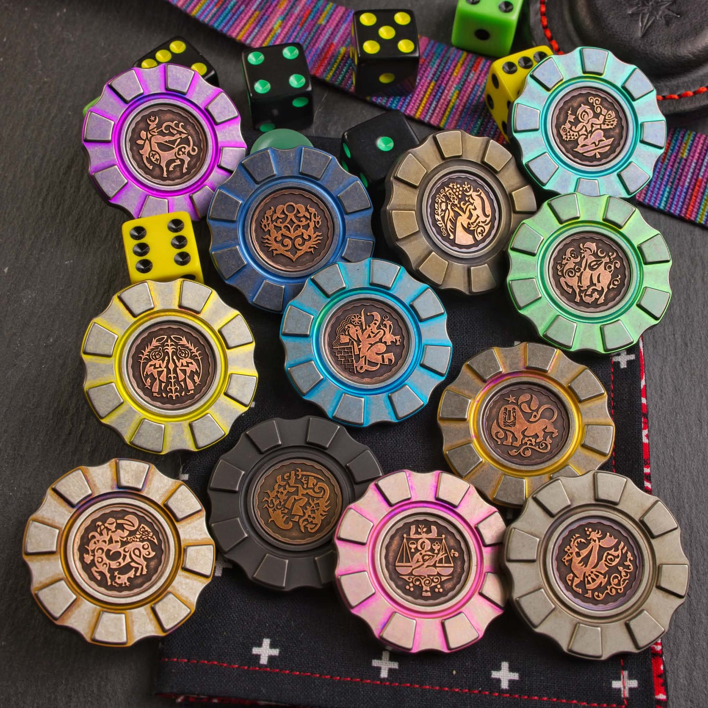 HiTex Gear X Elhamy Naguib Zodiac Chips, Inverse-Ti with Copper Stamped Coin