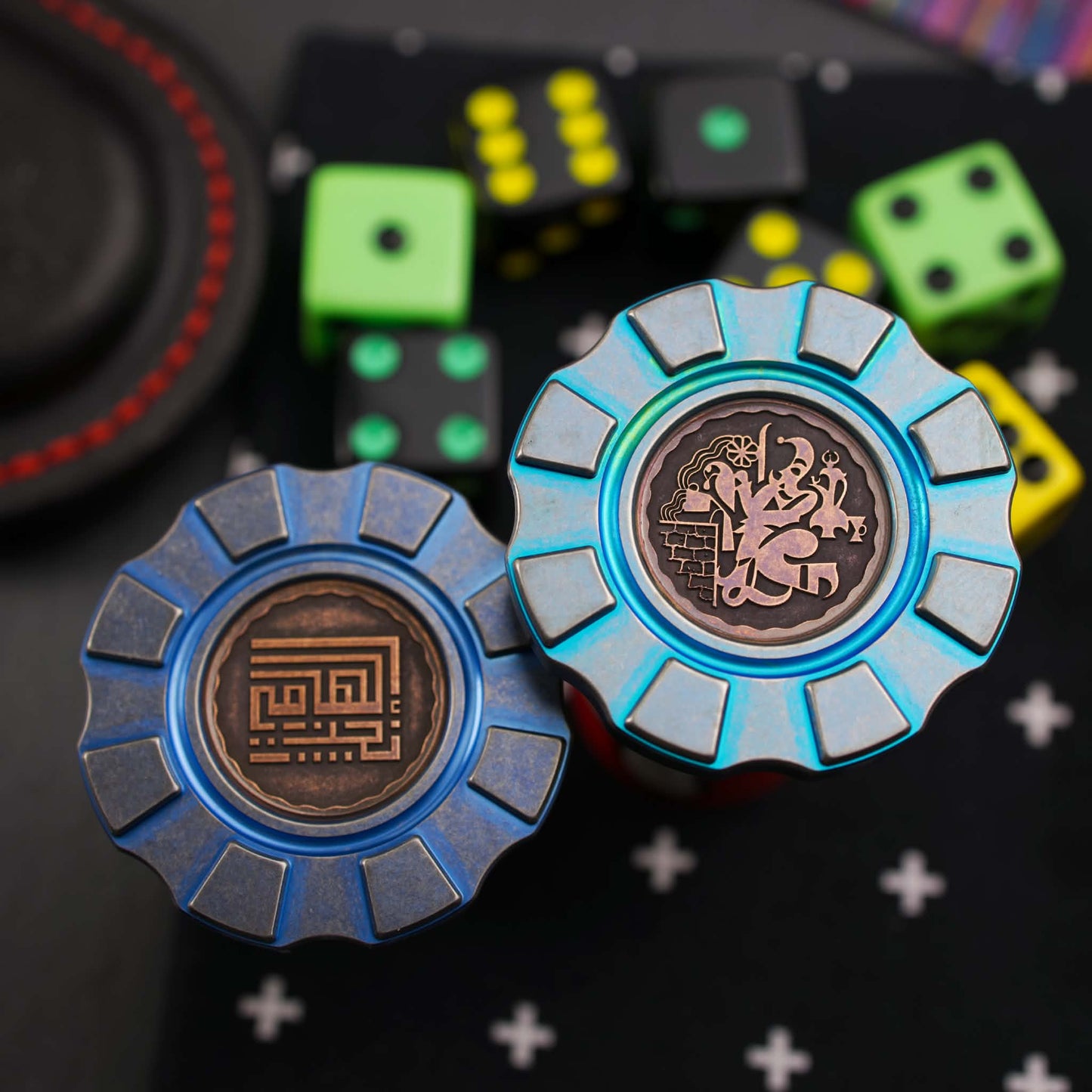 HiTex Gear X Elhamy Naguib Zodiac Chips, Inverse-Ti with Copper Stamped Coin