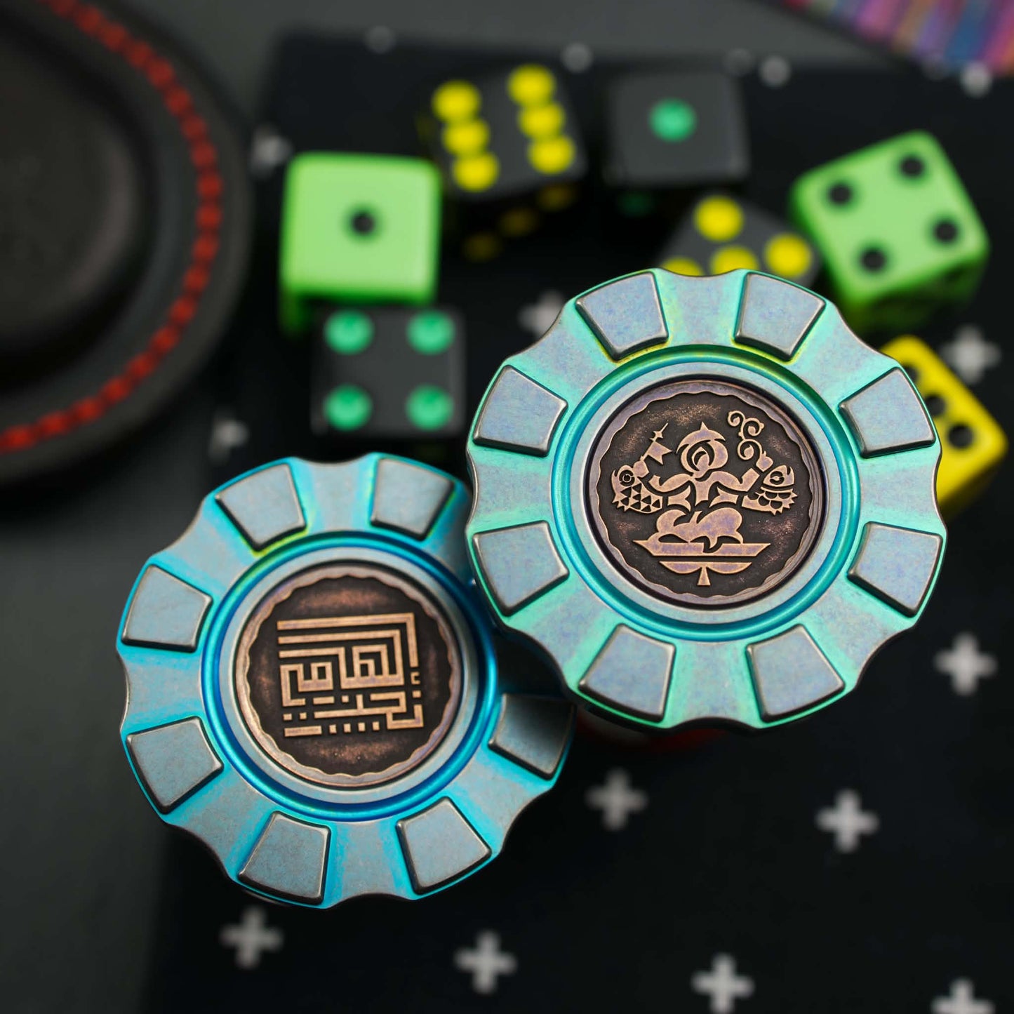 HiTex Gear X Elhamy Naguib Zodiac Chips, Inverse-Ti with Copper Stamped Coin