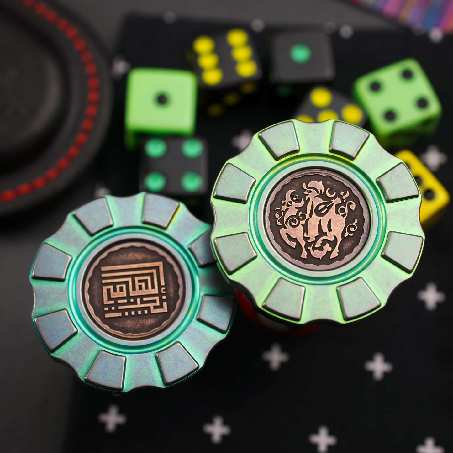 HiTex Gear X Elhamy Naguib Zodiac Chips, Inverse-Ti with Copper Stamped Coin