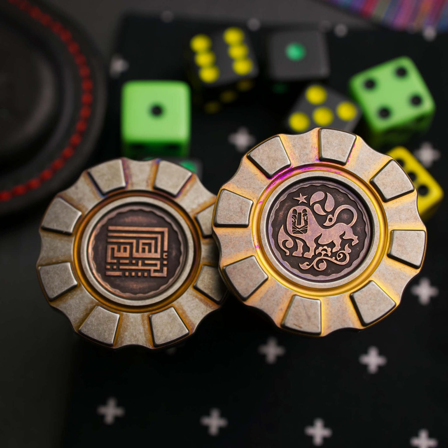 HiTex Gear X Elhamy Naguib Zodiac Chips, Inverse-Ti with Copper Stamped Coin