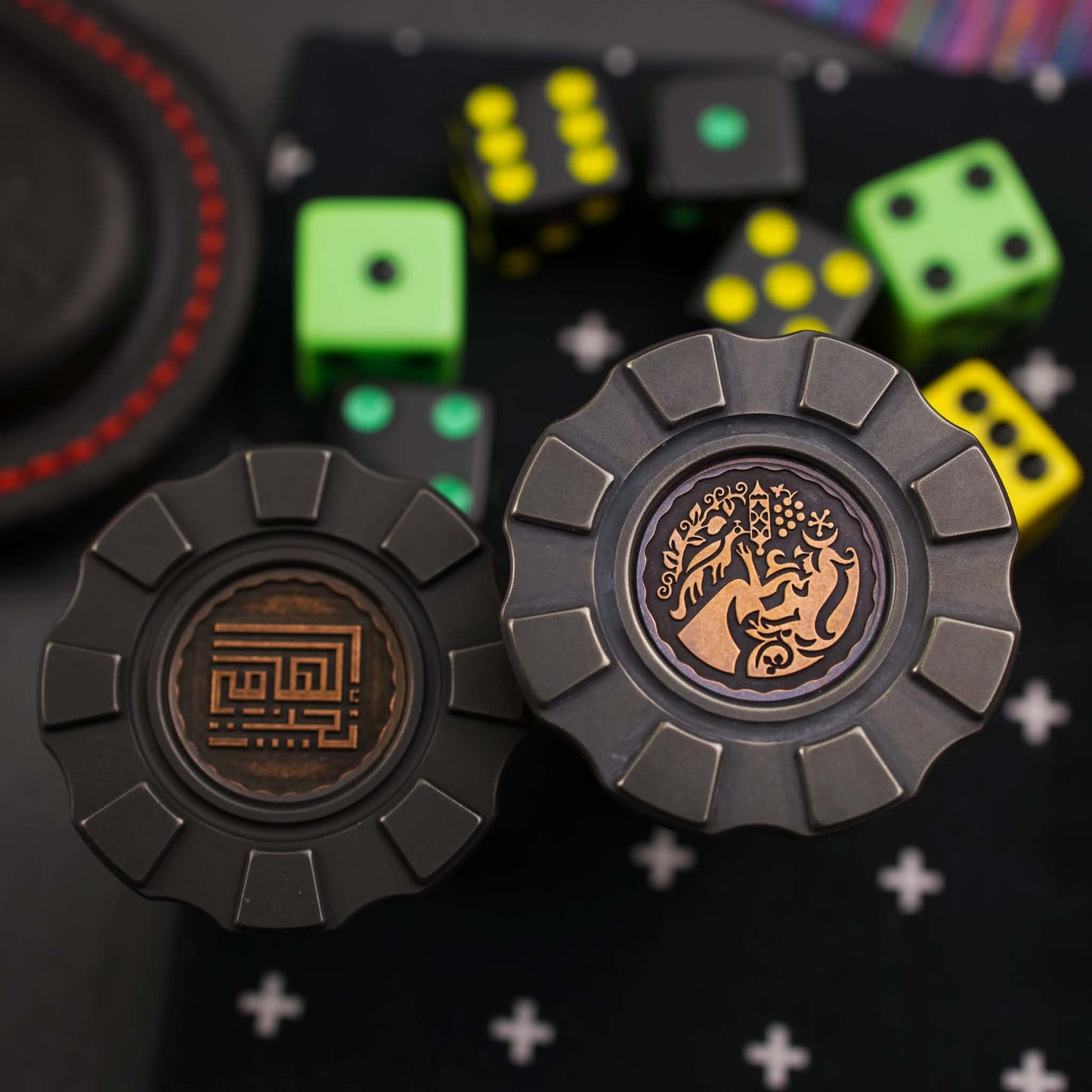 HiTex Gear X Elhamy Naguib Zodiac Chips, Inverse-Ti with Copper Stamped Coin