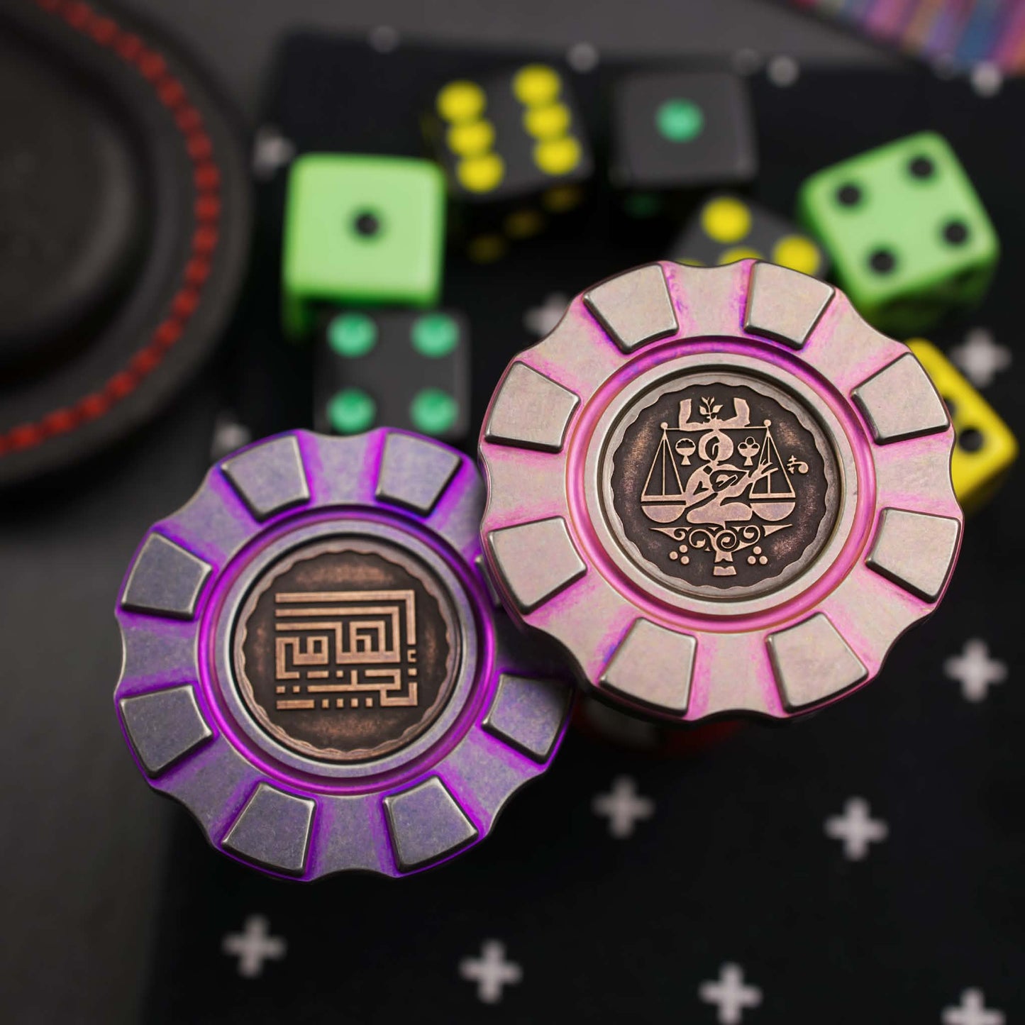HiTex Gear X Elhamy Naguib Zodiac Chips, Inverse-Ti with Copper Stamped Coin