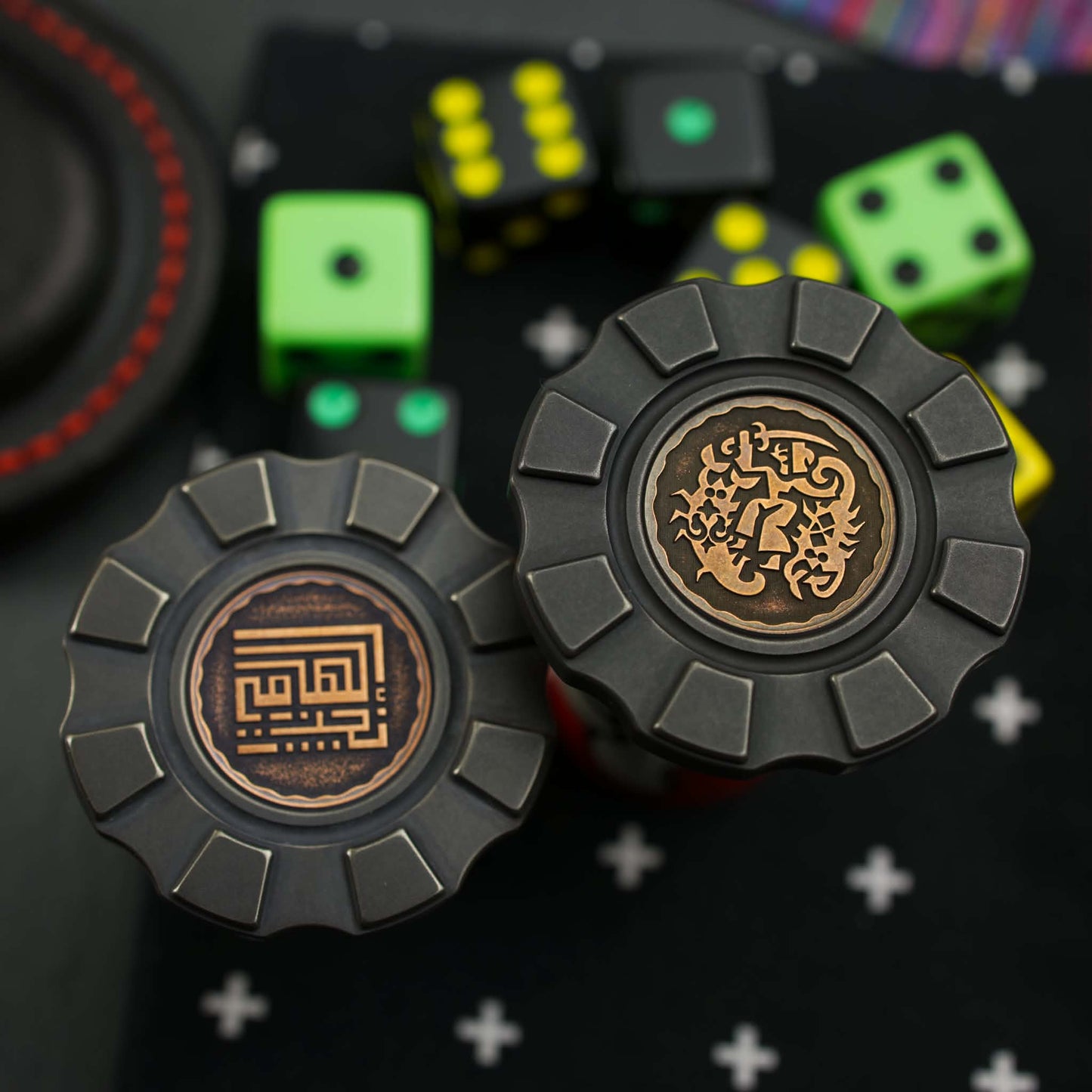 HiTex Gear X Elhamy Naguib Zodiac Chips, Inverse-Ti with Copper Stamped Coin