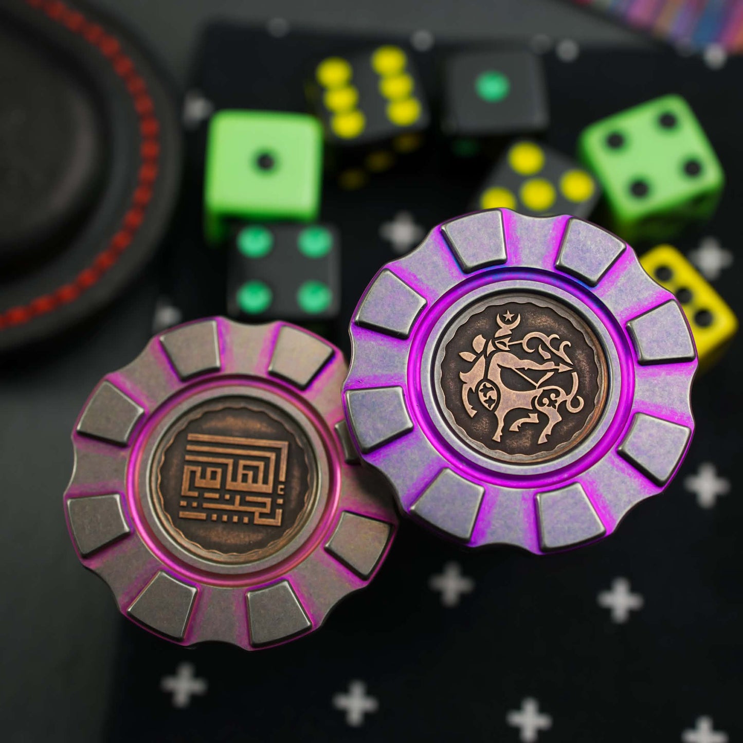 HiTex Gear X Elhamy Naguib Zodiac Chips, Inverse-Ti with Copper Stamped Coin